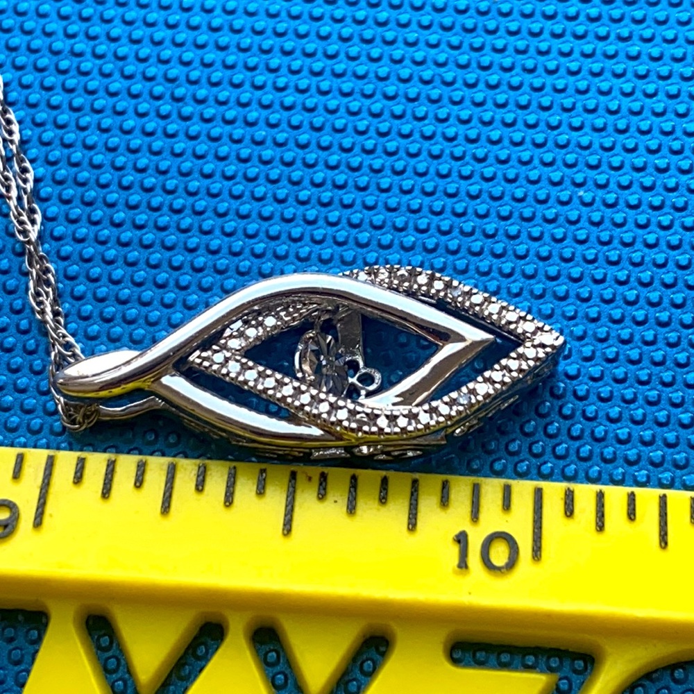 OCT trembler sterling silver Diamond necklace - Picture 4 of 6